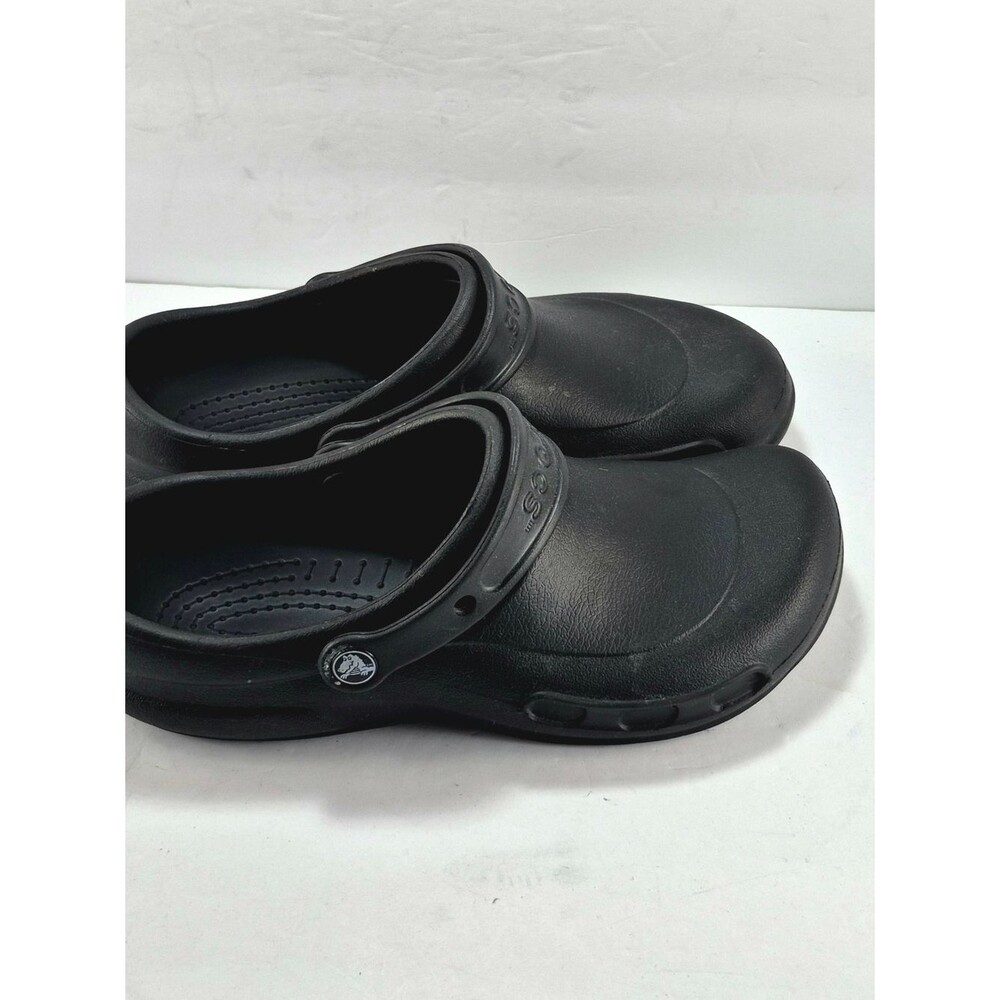 Crocs Bistro Slip Resistant Black Slip On Shoes Non Marking Shoes M9 W11